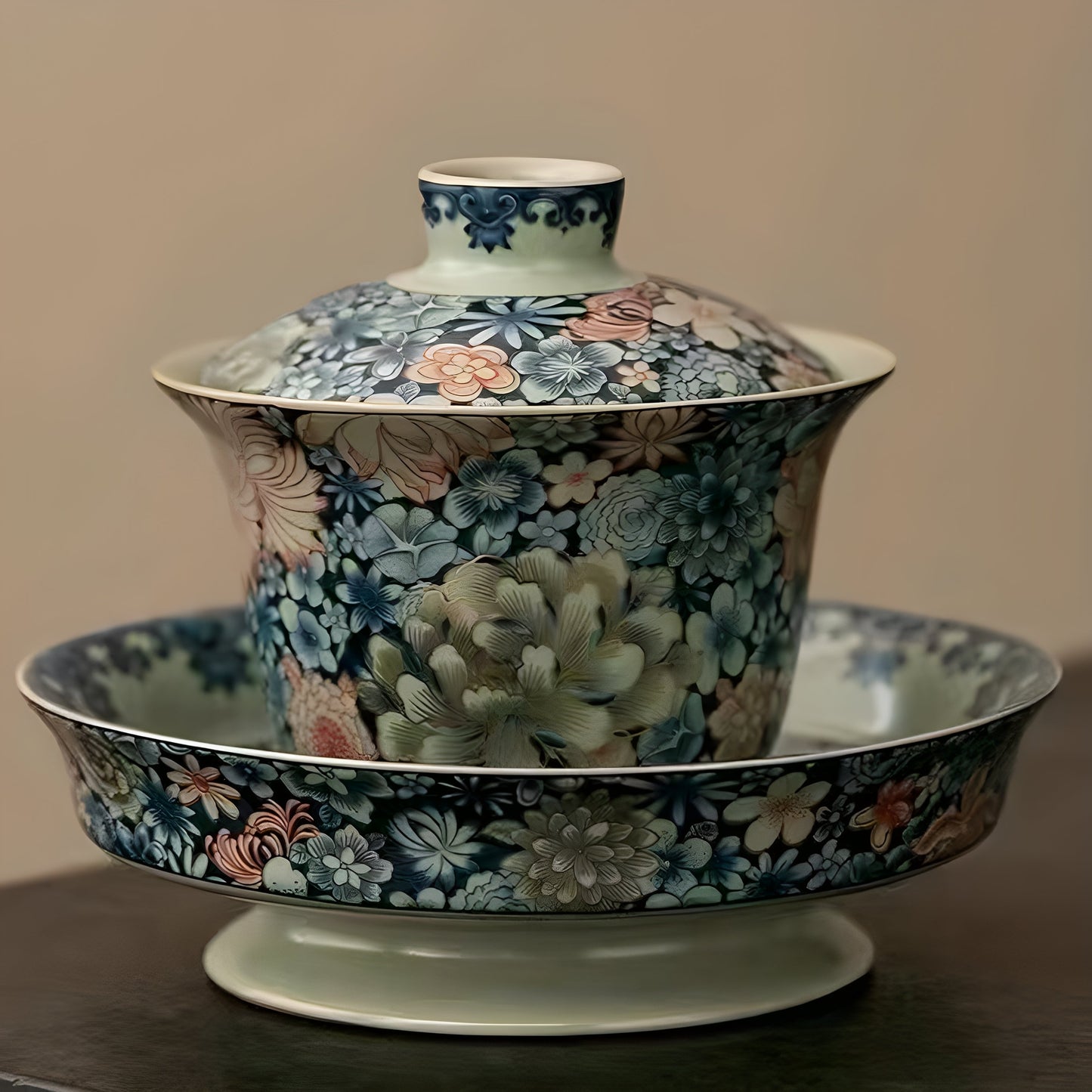 Blue & Gold Ming-Style Tea Set