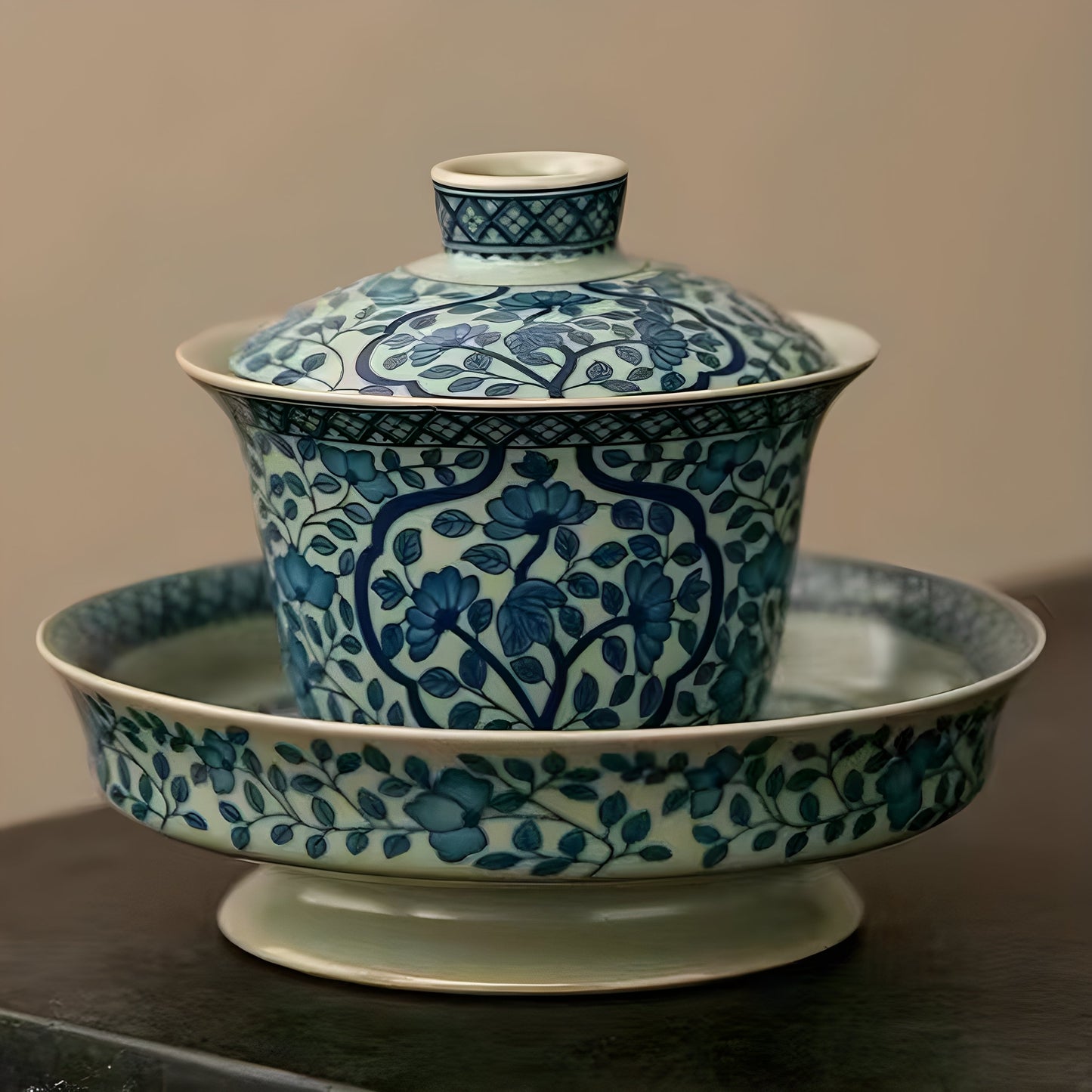 Blue & Gold Ming-Style Tea Set