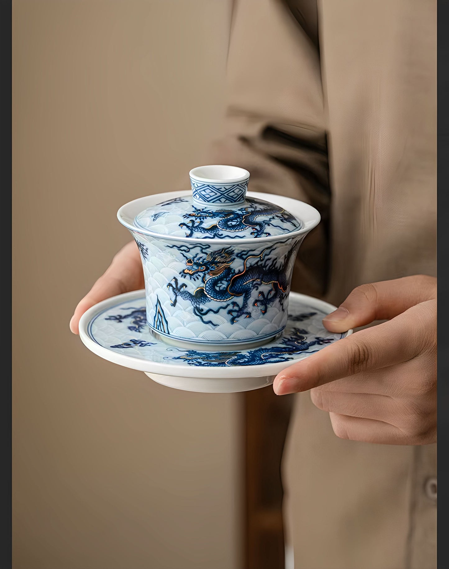 Blue-and-White Dragon Majesty Tea Set