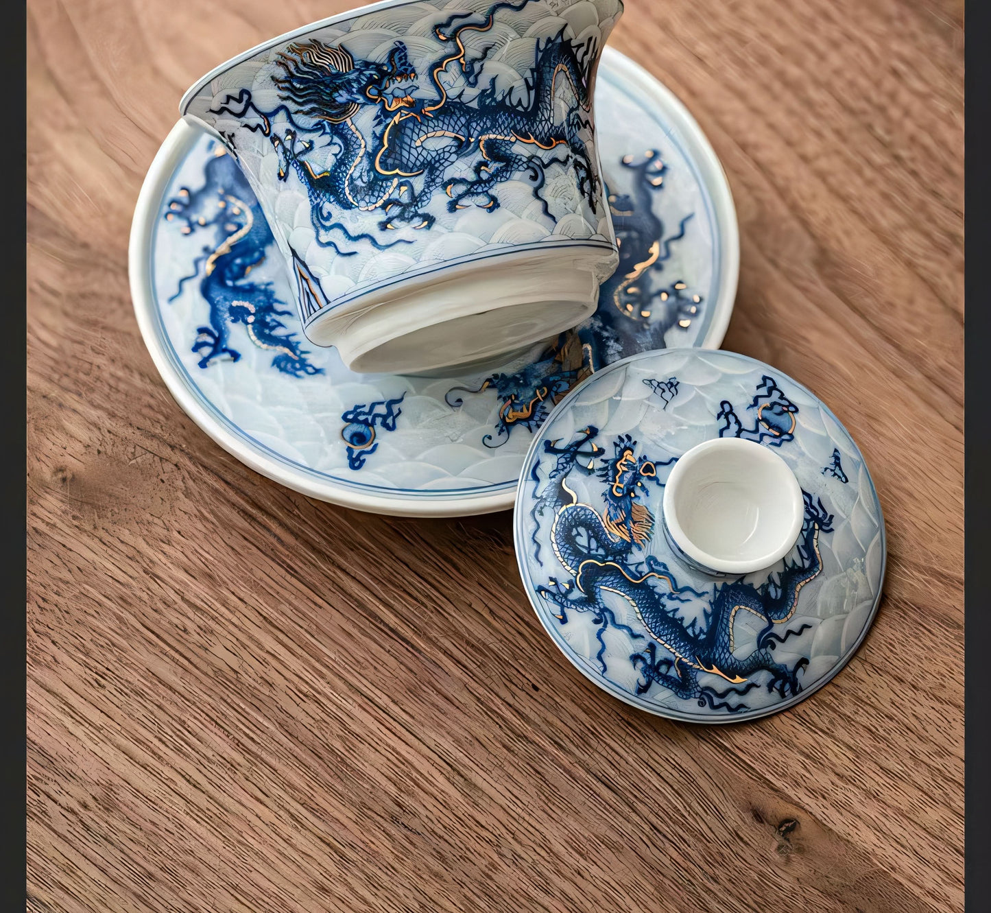 Blue-and-White Dragon Majesty Tea Set