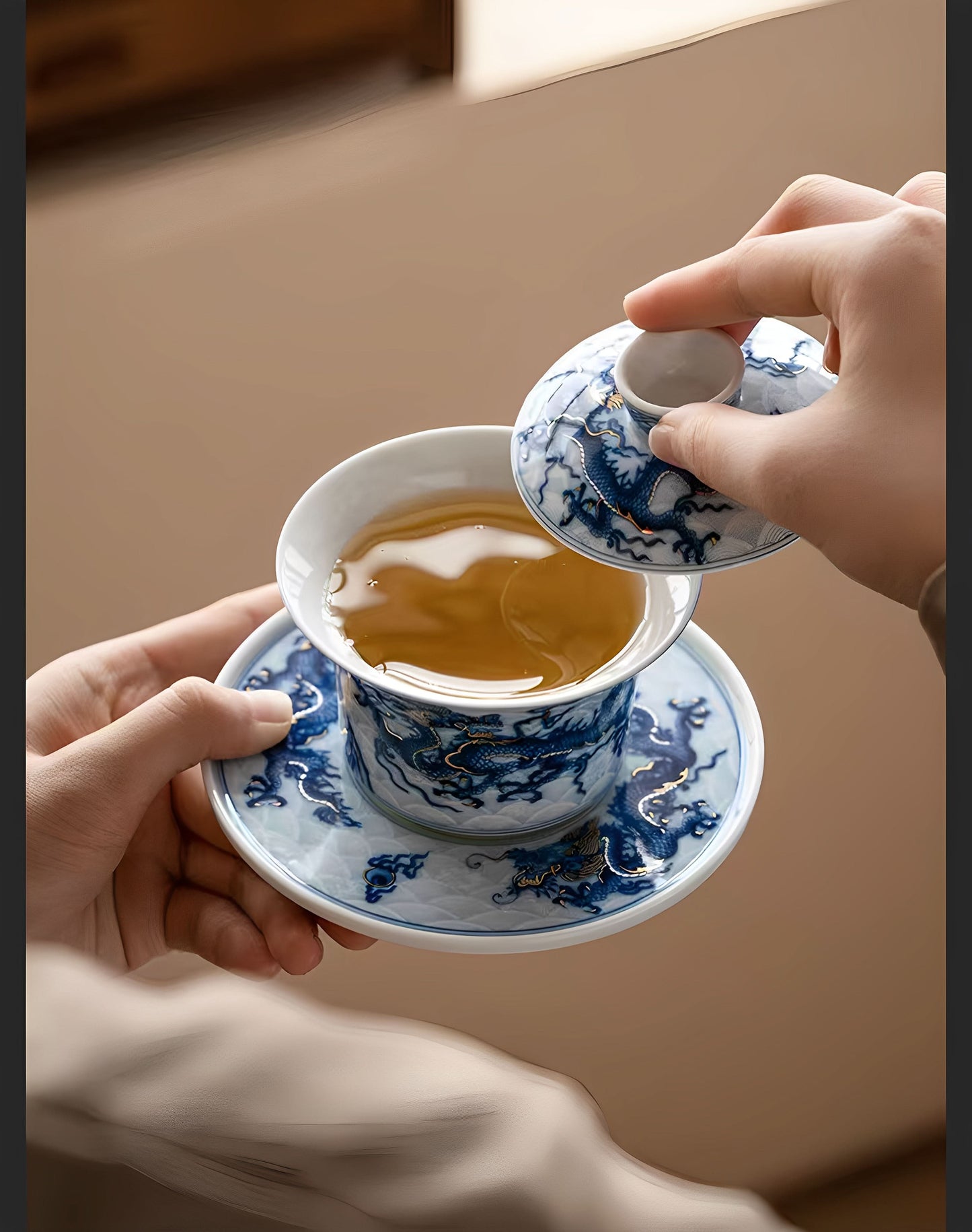 Blue-and-White Dragon Majesty Tea Set