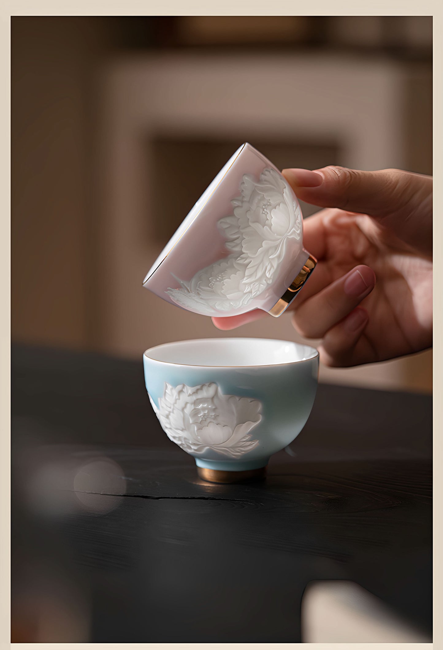 Shadow Engraving Butterfly Love Cup