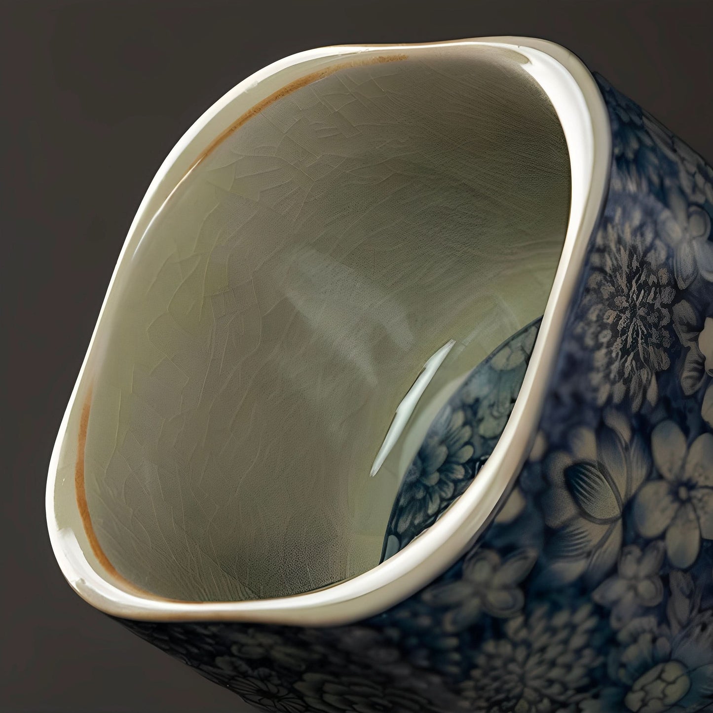 Blue-and-White Square Teacup