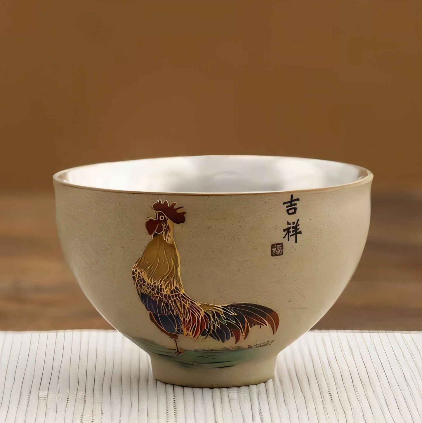 Silver-Inlaid Chicken Cup