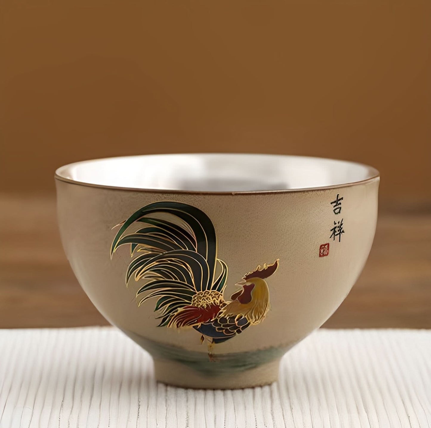 Silver-Inlaid Chicken Cup