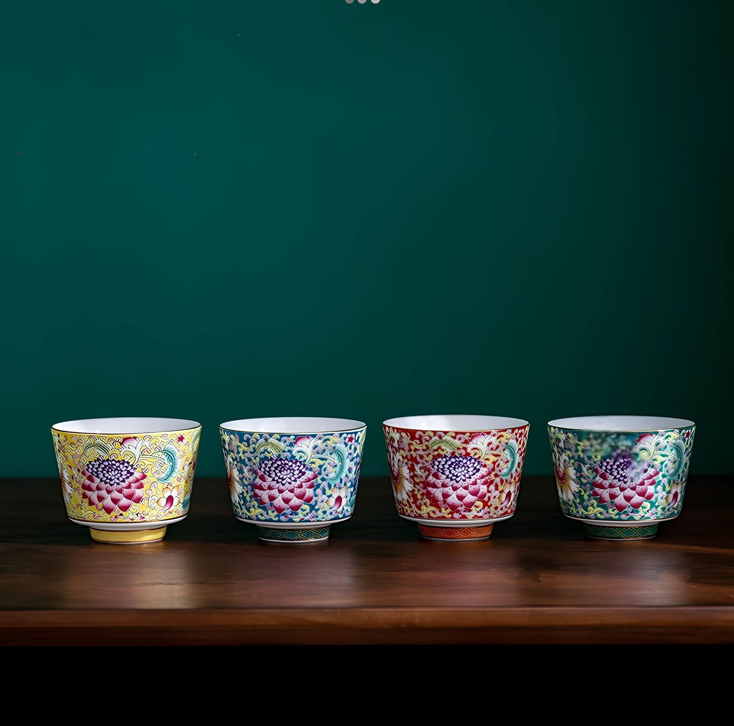 Chai Kiln Painted Enamel Tea Cup