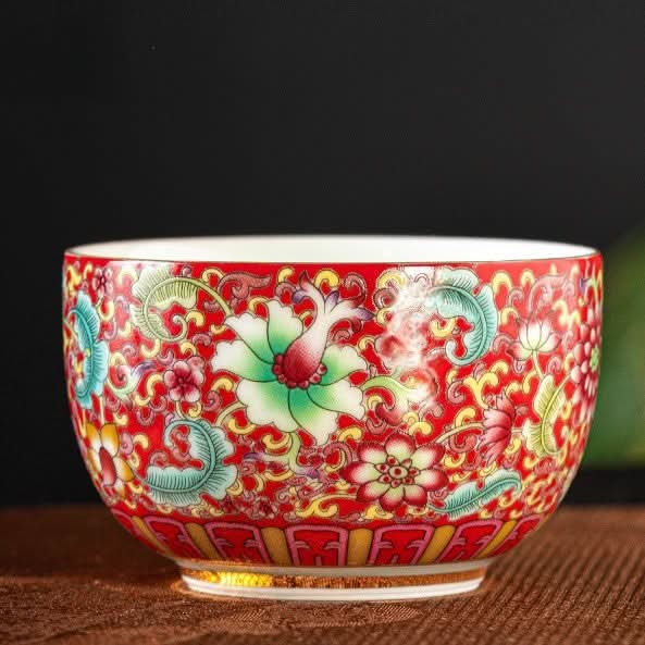 Chai Kiln Painted Enamel Tea Cup