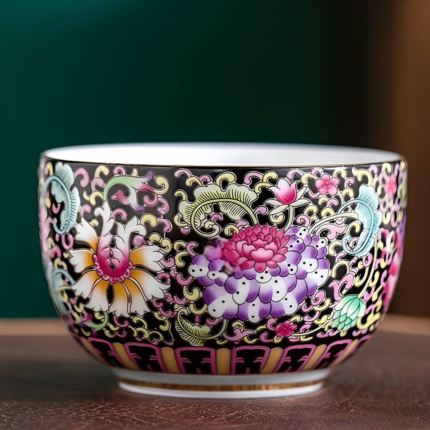 Chai Kiln Painted Enamel Tea Cup