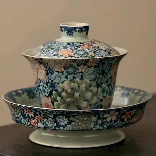 Blue & Gold Ming-Style Tea Set