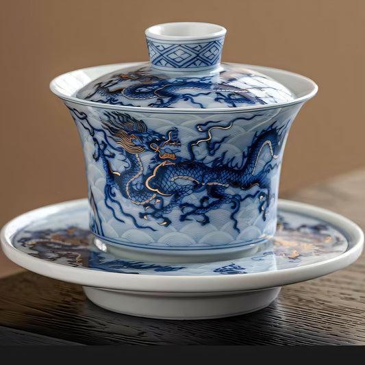 Blue-and-White Dragon Majesty Tea Set