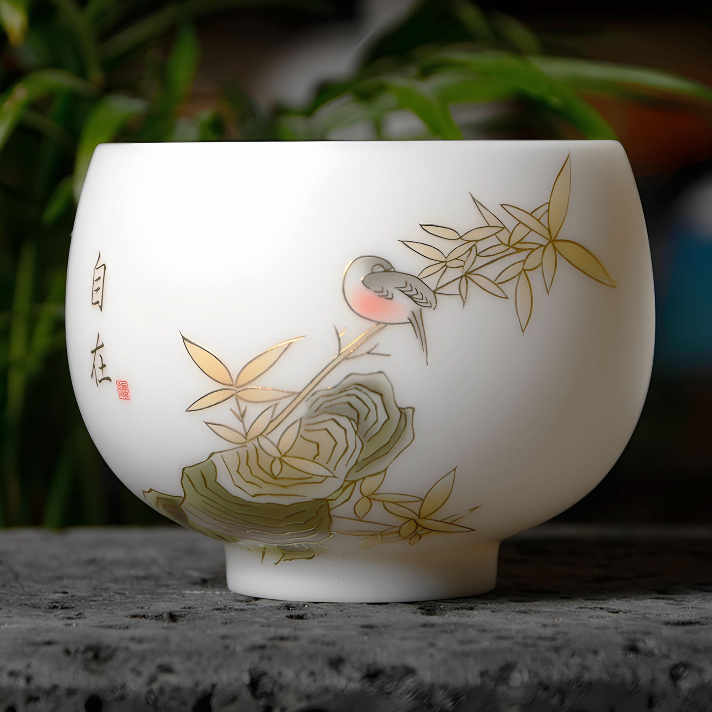 Unglazed Mutton-Fat Jade Tea Cup