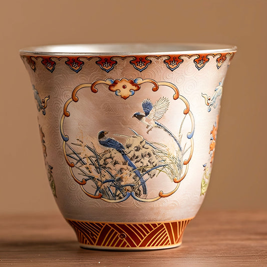 Silver-Gilt Enamel Tea Cup