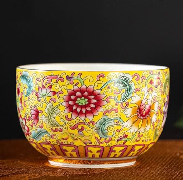 Chai Kiln Painted Enamel Tea Cup