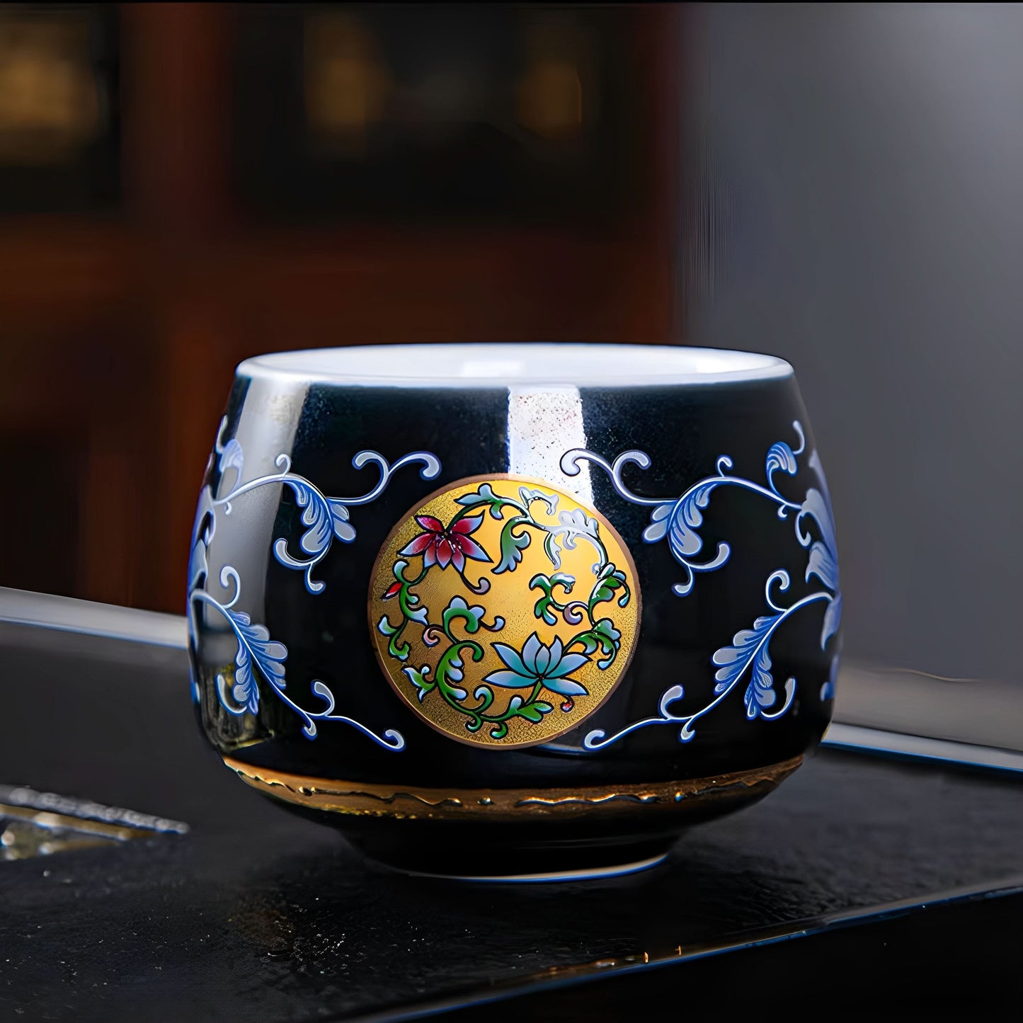 Tao Ci Painted Enamel Tea Cup