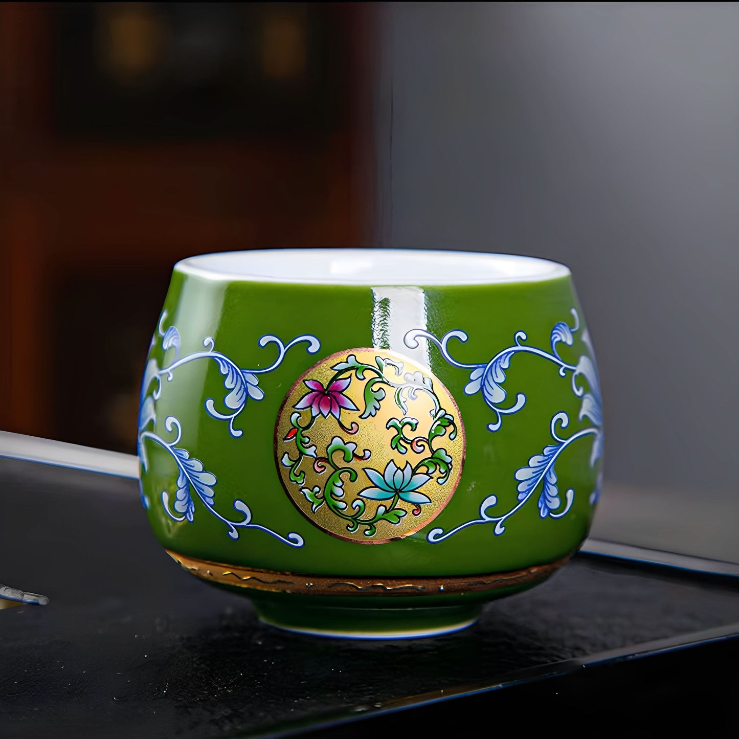 Tao Ci Painted Enamel Tea Cup