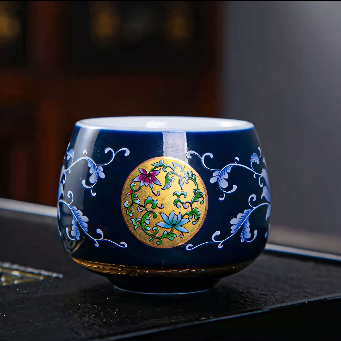 Tao Ci Painted Enamel Tea Cup