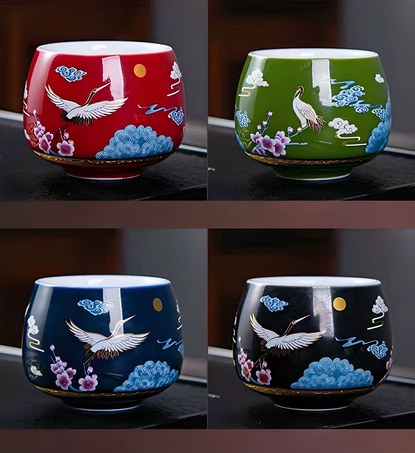 Xianhe Crane Ceramic Tea Cup